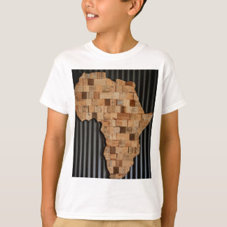 Afrika mit Holz T-Shirt
