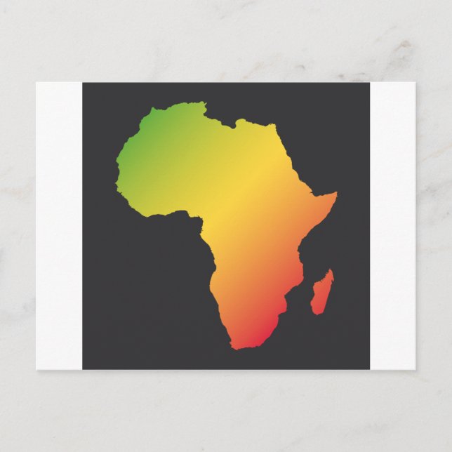 Afrika mit schwarzem Hintergrund Postkarte (Vorderseite)