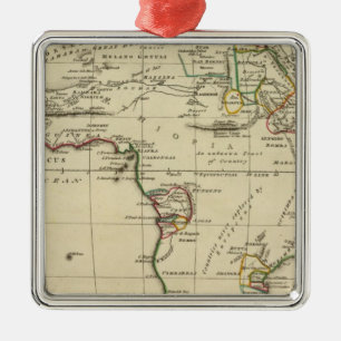 Afrika mit umrissenen Grenzen Silbernes Ornament