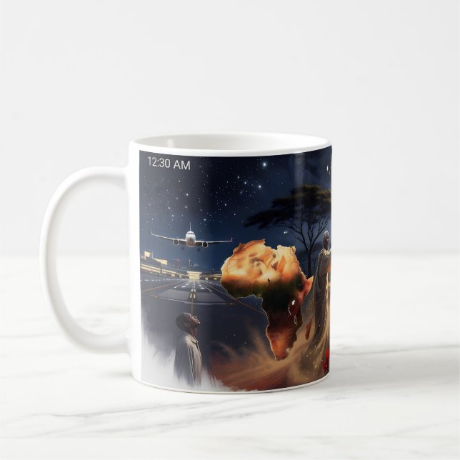 Afrika — Mitternachtssterne und rote Erde Magic Mu Kaffeetasse (Links)