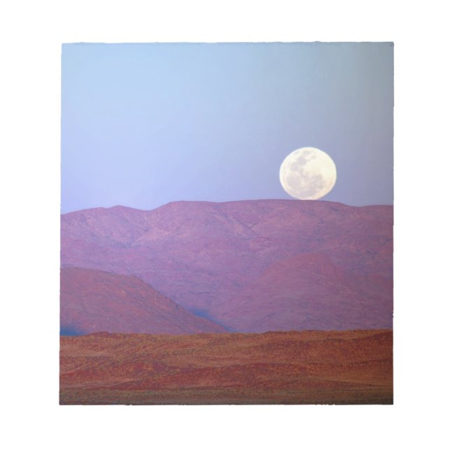 Afrika, Namibia, Sossusvlei. Vollmond-Erholungen Notizblock (Vorderseite)