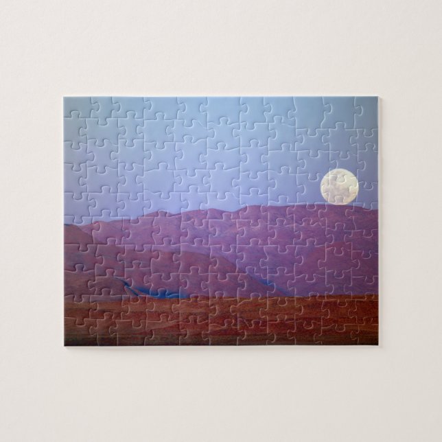 Afrika, Namibia, Sossusvlei. Vollmond-Erholungen Puzzle (Horizontal)