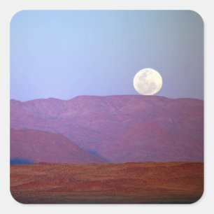 Afrika, Namibia, Sossusvlei. Vollmond-Erholungen Quadratischer Aufkleber