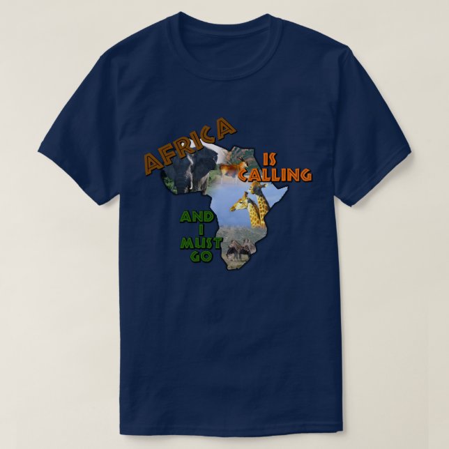 Afrika nennt afrikanische Wildtierkollage T-Shirt (Design vorne)
