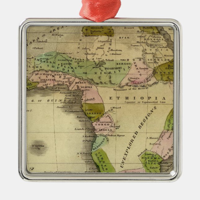 Afrika Olney Karte Silbernes Ornament (Vorne)