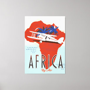 Afrika per Flugreiseplakat Leinwanddruck