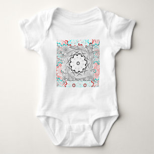 Afrika Pink Cyan Geometrie Baby Strampler