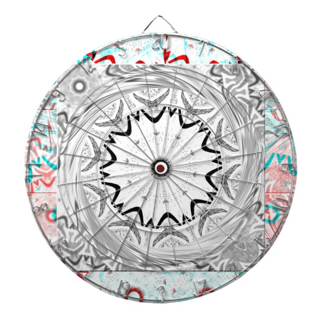 Afrika Pink Cyan Geometrie Dartscheibe (vorne)