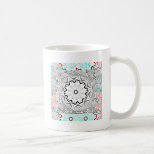 Afrika Pink Cyan Geometrie Kaffeetasse