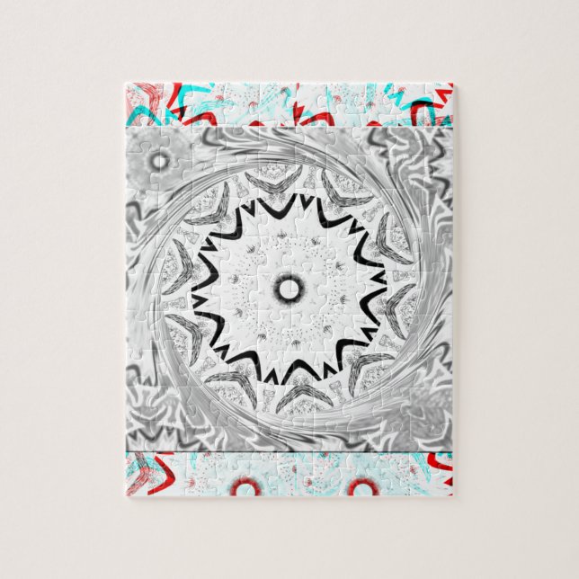 Afrika Pink Cyan Geometrie Puzzle (Vertikal)