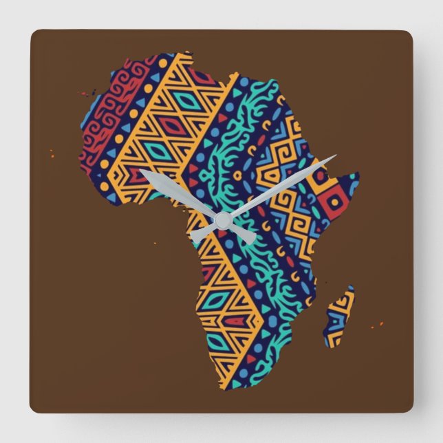 Afrika Quadratische Wanduhr (Vorderseite)