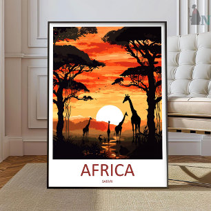 Afrika Reise Druck Wandkunst Afrika Wandbehang Poster