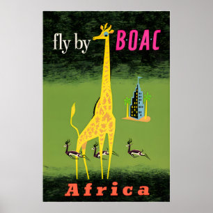 Afrika-Reiseplakat Afrikanische Kunst BOAC Druck Poster