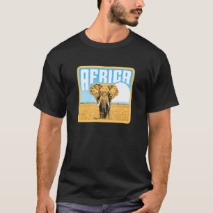 Afrika Retro Laufender Elefant Vintage 80er Grafik T-Shirt