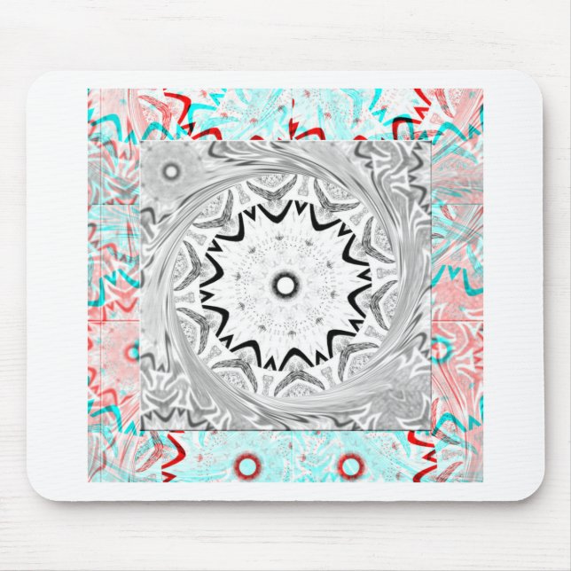 Afrika Rosa Cyan Geometrie Mousepad (Vorne)