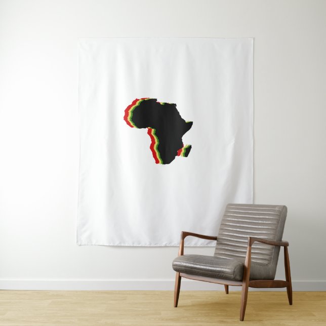 "Afrika" - Rot, Gold und Grün Wandteppich (Beispiel)