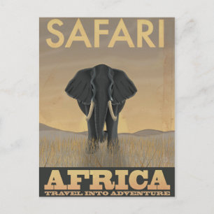 Afrika Safari Vintage-Reiseposter Postkarte