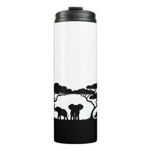 Afrika-Safari-Wildlife-Silhouette-Reisebecher Thermosbecher