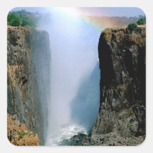 Afrika, Sambia, Victoria Falls National Park. Quadratischer Aufkleber