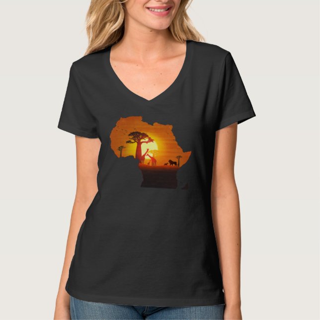 Afrika Savanne Kontinent Löwe Afrikanischer König  T-Shirt (Vorderseite)