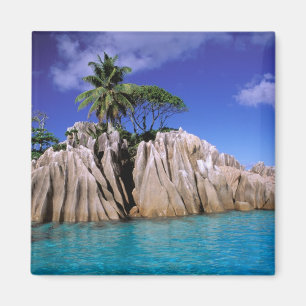 Afrika, Seychellen, La Digue Insel. Granit Magnet
