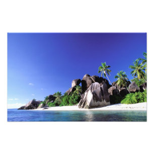 Afrika, Seychellen, La Digue Island. Granit 3 Fotodruck
