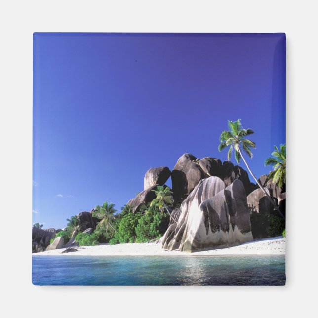 Afrika, Seychellen, La Digue Island. Granit 3 Magnet (Vorne)