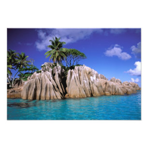 Afrika, Seychellen, La Digue Island. Granit Fotodruck