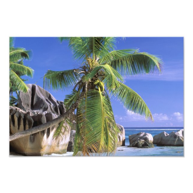 Afrika, Seychellen, La Digue Island. Granit Fotodruck (Vorne)