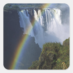 Afrika, Simbabwe, Victoria Falls Quadratischer Aufkleber