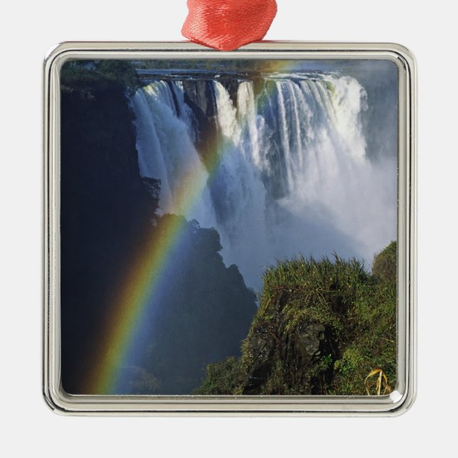 Afrika, Simbabwe, Victoria Falls Silbernes Ornament (Vorne)