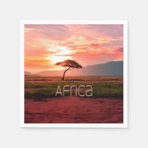 Afrika-Sonnenuntergang Afrikanisch Serviette