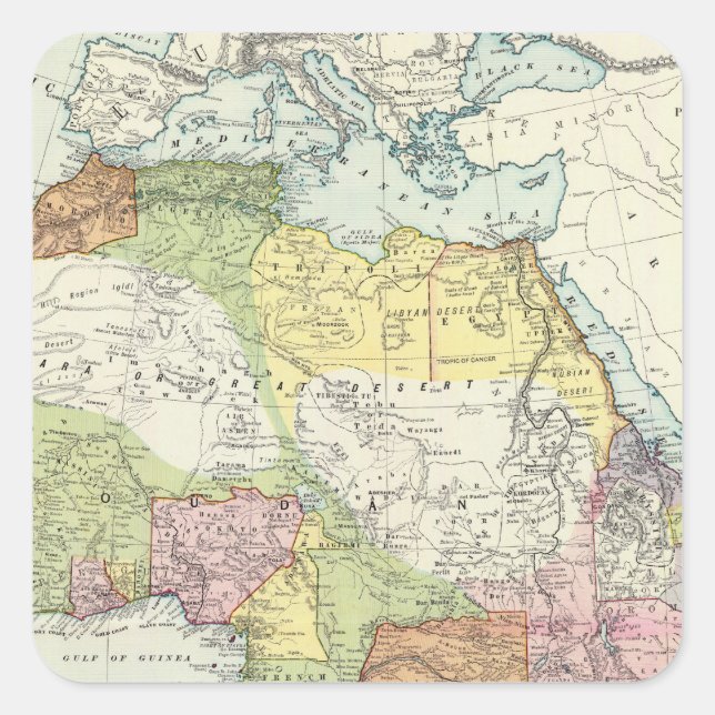 Afrika, Suez Canal Quadratischer Aufkleber (Vorderseite)