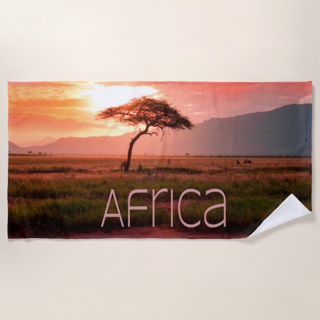 Afrika Sunset African Strandtuch (Vorderseite)
