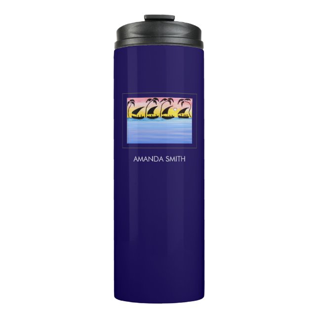 Afrika, Sunset Sailing Thermal Tumbler Thermosbecher (Vorderseite)