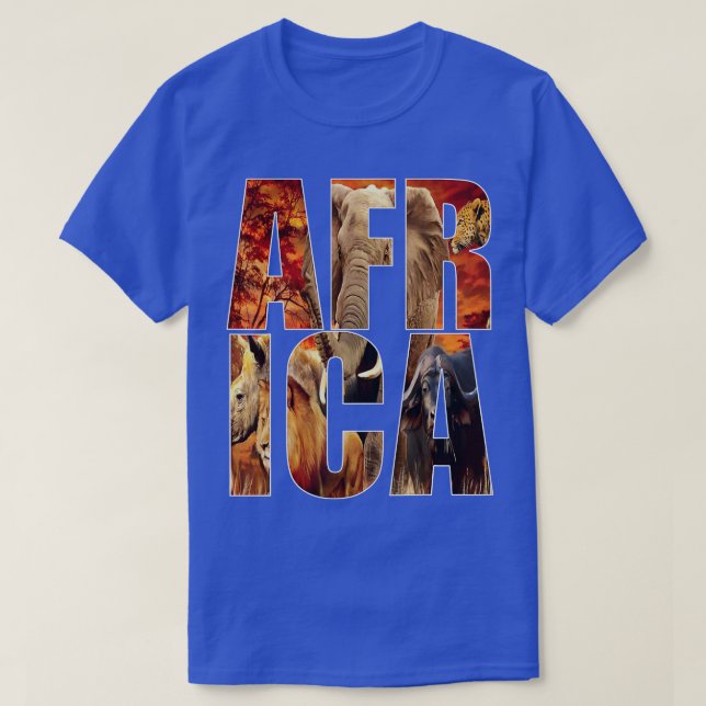 Afrika T Shirt Afrika Big 5 T-Shirt Südafrikanisch (Design vorne)
