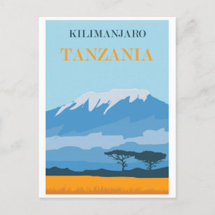 Afrika Tansania Mount Kilimanjaro Vintage Travel Postkarte