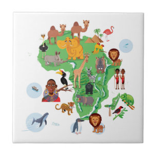 Afrika-Tier-Karte Fliese
