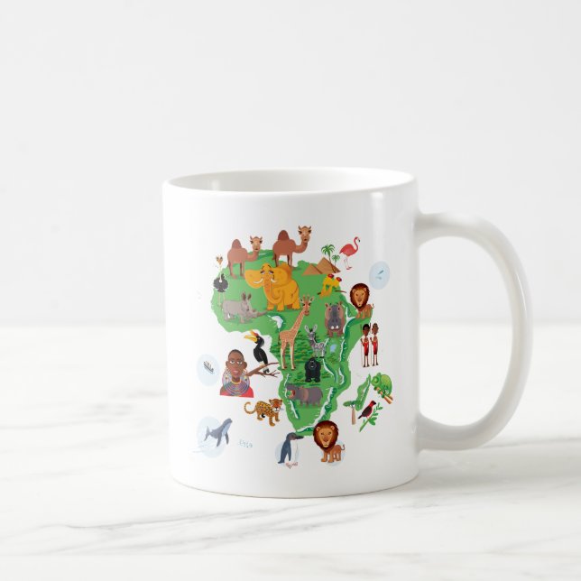 Afrika-Tier-Karte Kaffeetasse (Rechts)
