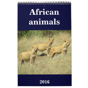 Afrika-Tiere 2016 Kalender