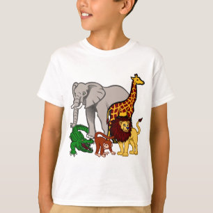 Afrika, Tiere, Löwe, Elefant, Krokodil, Affe T-Shirt