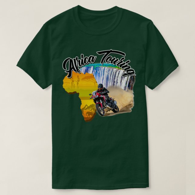 Afrika Touring Twin Motorrad Natur Offroad Rad T-Shirt (Design vorne)