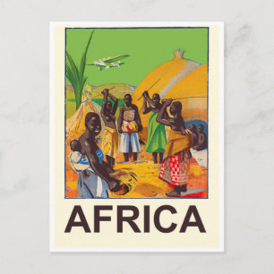 Afrika, traditionelles afrikanisches Dorf Postkarte