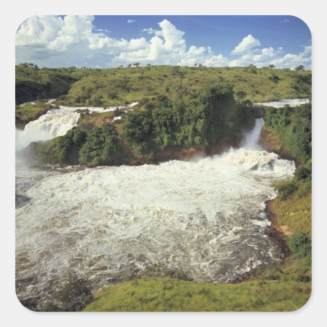 Afrika, Uganda, Murchison Falls NP. Der schaumige Quadratischer Aufkleber (Vorderseite)