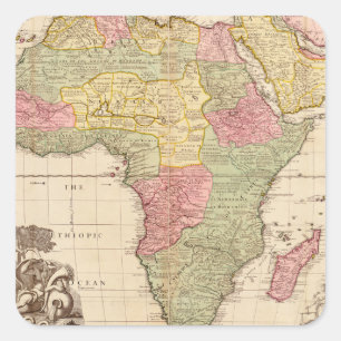 Afrika um 1725 quadratischer aufkleber