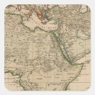 Afrika und Asien Quadratischer Aufkleber