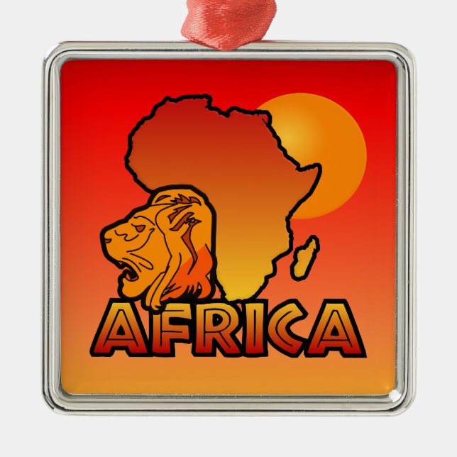 Afrika-Verzierung Silbernes Ornament (Vorne)
