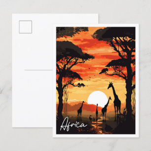 Afrika Vintage-Reiseillustration Postkarte