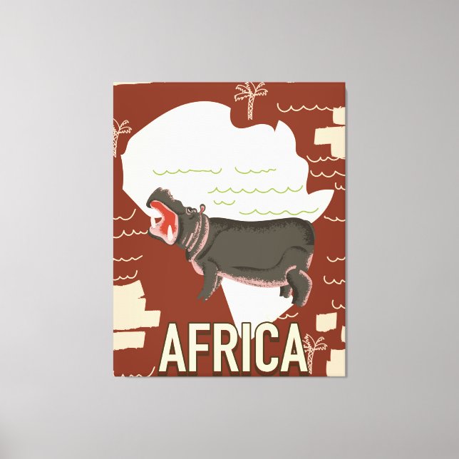 Afrika Vintage Reiseplakat. Leinwanddruck (Vorderseite)