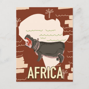 Afrika Vintage Reiseplakat. Postkarte